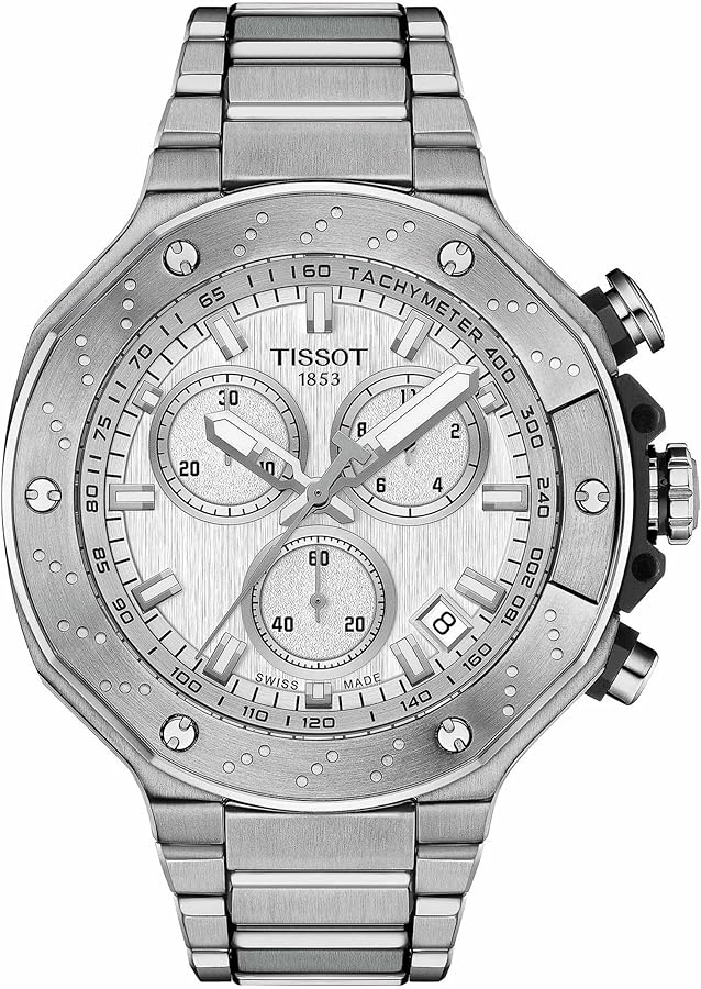 Tissot Mens T-Race Chronograph 316L Stainless Steel case Quartz Watches, Grey, Stainless Steel, 13.95 (T1414171103100)