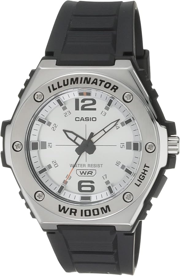 Casio Illuminator Metal Bezel Heavy Duty Resin Band Black Dial (Model: MWA100H-7AV)