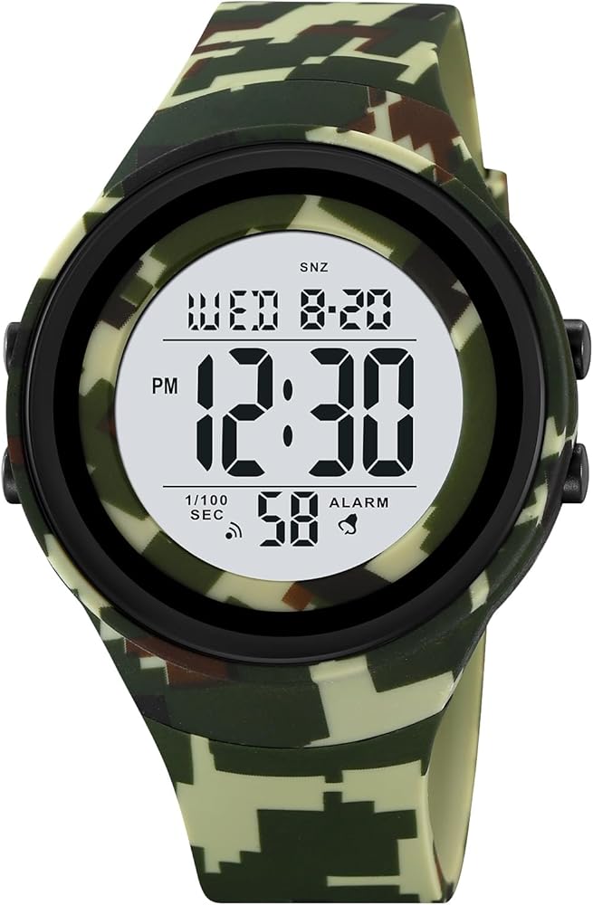 CakCity Camouflage Watches for Men Work watches Mens Tactical Watch Army Green Watches for Men Boys Sport Wrist Watches Womens Digital Wrist Watch