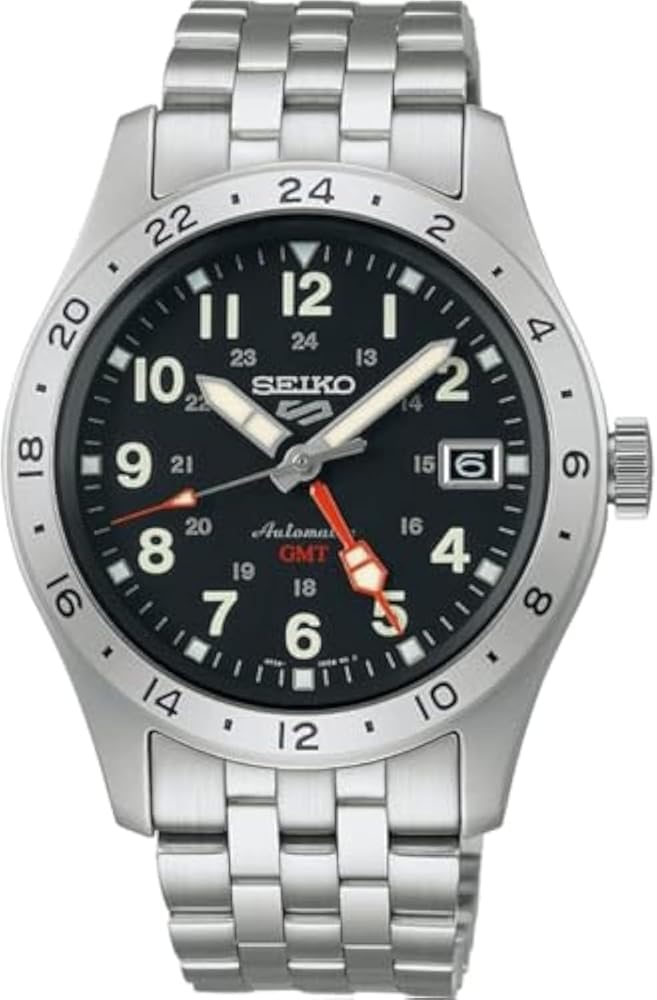 SEIKO 5 Sports Field ‘Deploy’ Mechanical GMT 39mm Steel Watch SSK023K1