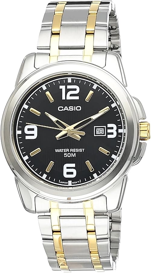 CASIO MTP-1314SG-1AV Men's Enticer Gents (Black/Gold) Stainless Steel Analog Quartz Watch