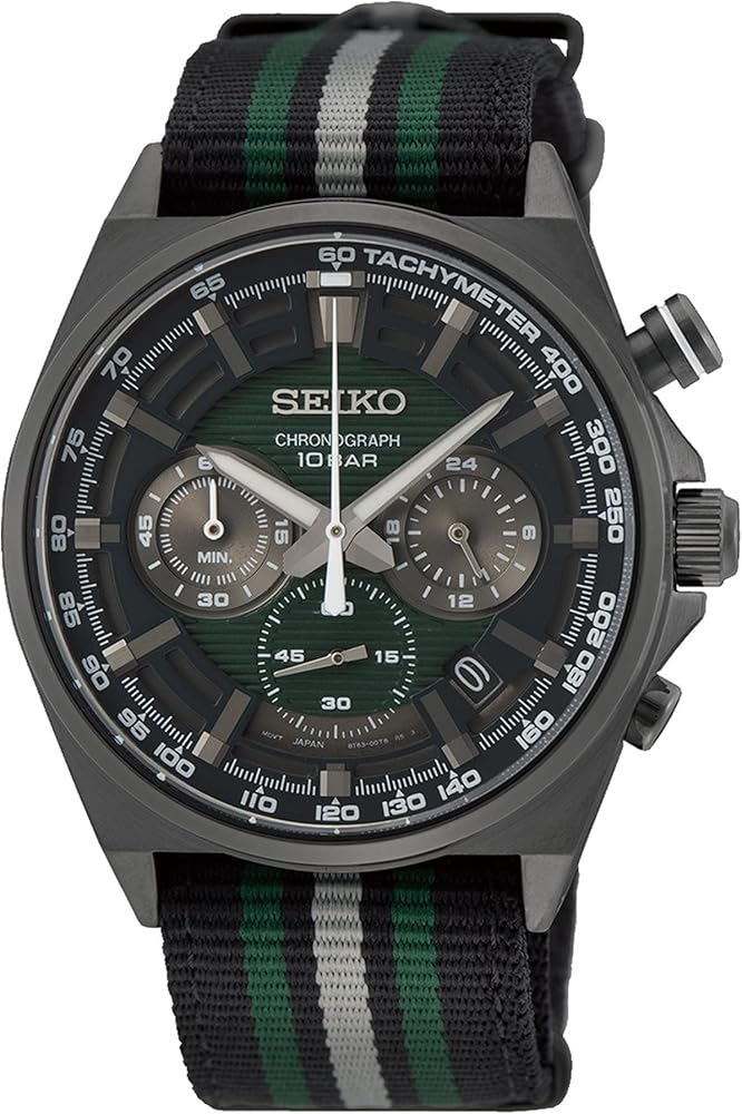 SEIKO Chronograph Quartz Green Dial Men's Watch SSB411P1