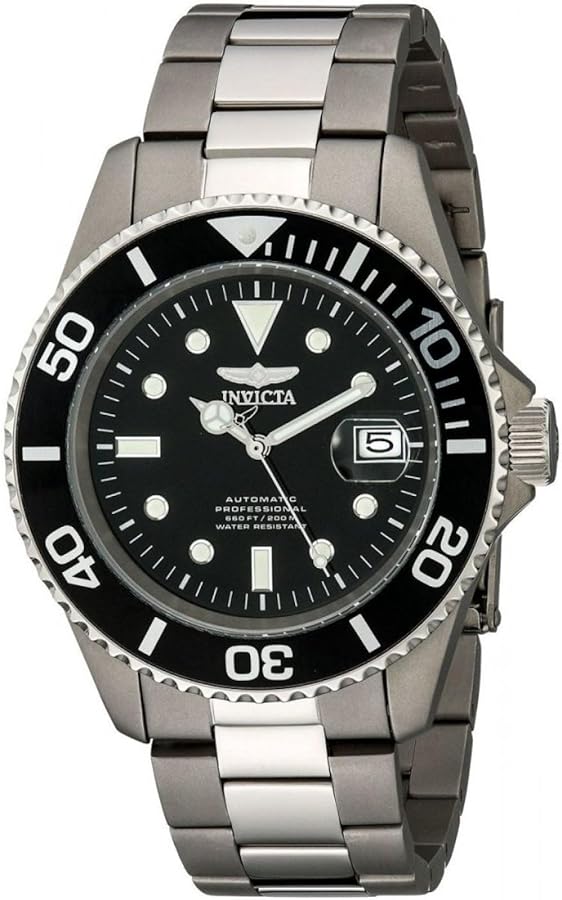 Invicta Men's 0420 Pro Diver Automatic Black Dial Titanium Watch