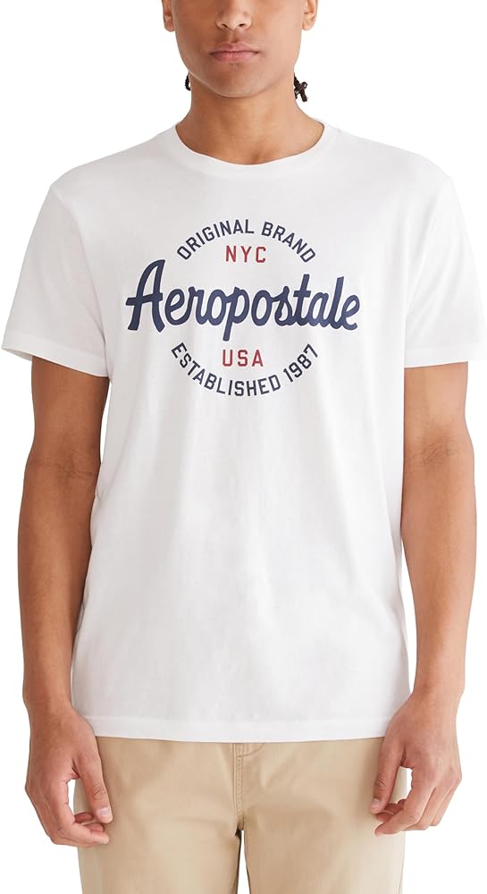 AEROPOSTALE Men's Circle Script Short Sleeve Tee