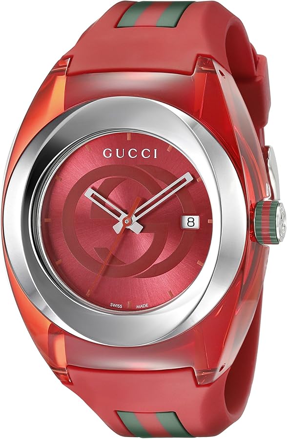 Gucci SYNC XXL Red Rubber Strap 46mm Unisex Watch YA137103