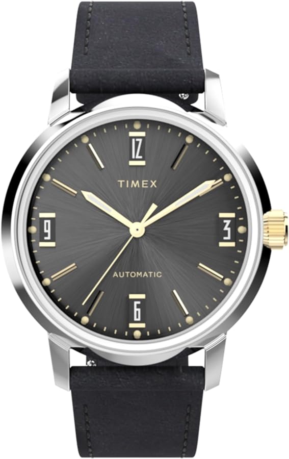 Timex Men's Marlin Automatic 40mm Watch - Black Strap Black Dial Stainless Steel Case