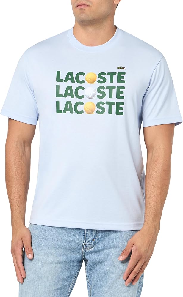 Lacoste Men's Short Sleeve Classic Fit Tee Shirt W Graphic on Front