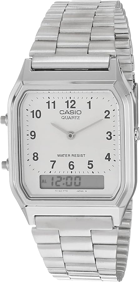 Casio General Men's Watches Digital-Analog Combination with 10 Year Battery Life AQ-230A-7BMQ - WW, White (AQ-230A-7B)