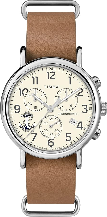 Men's Collegiate Weekender Chrono 40mm Quartz Leather Strap