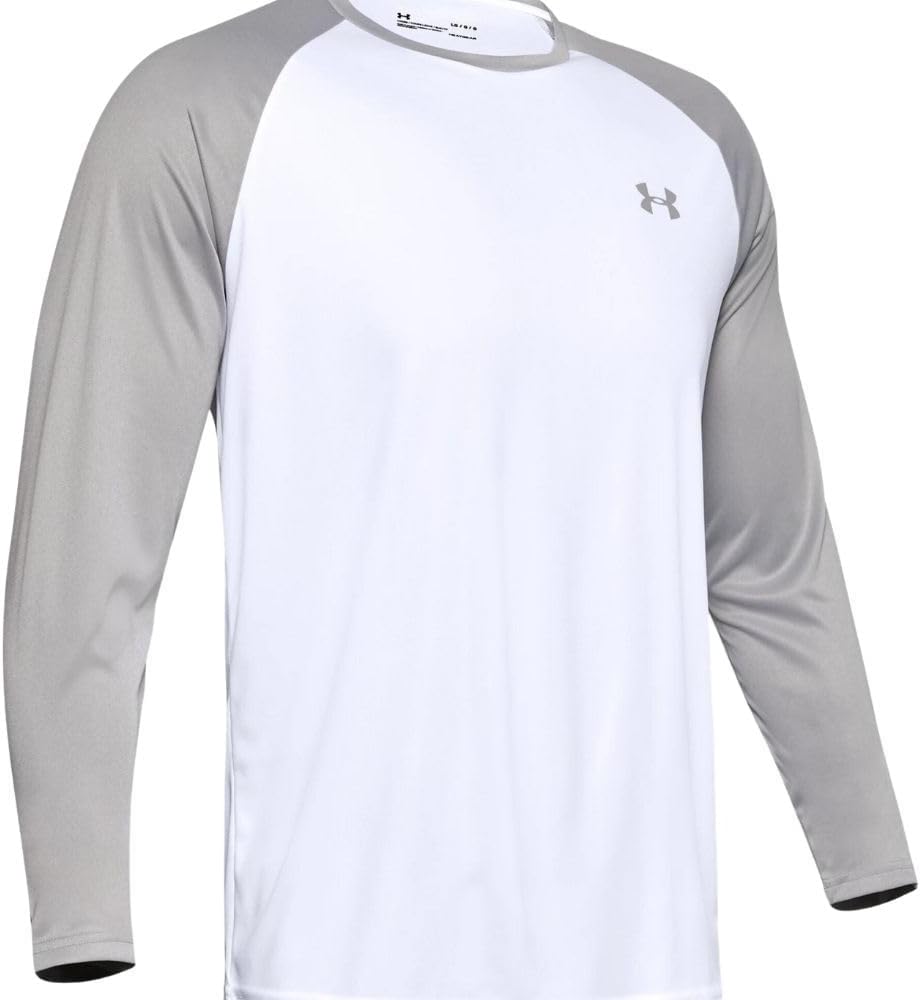 Under Armour Men's Velocity LS Loose White/Grey Long Sleeve Shirt. (M)