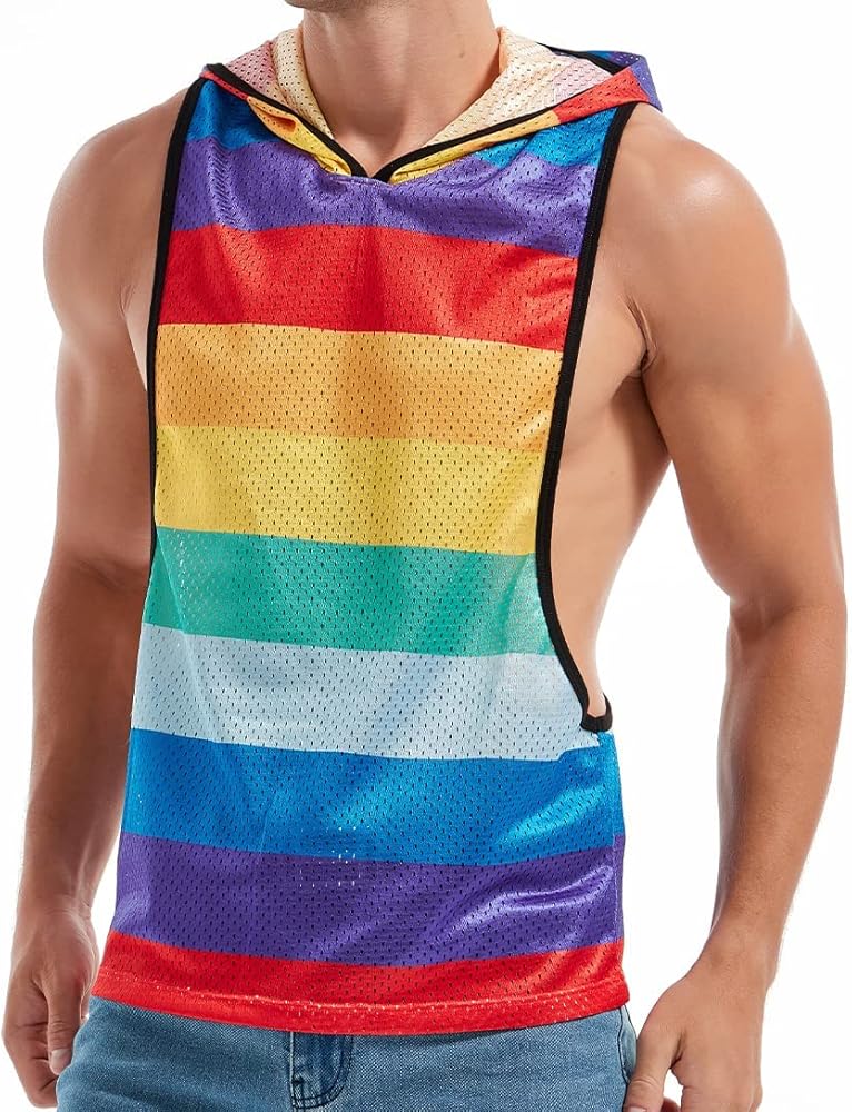 Men's Sexy Mesh Crop Tank Top for Party and Clubwear