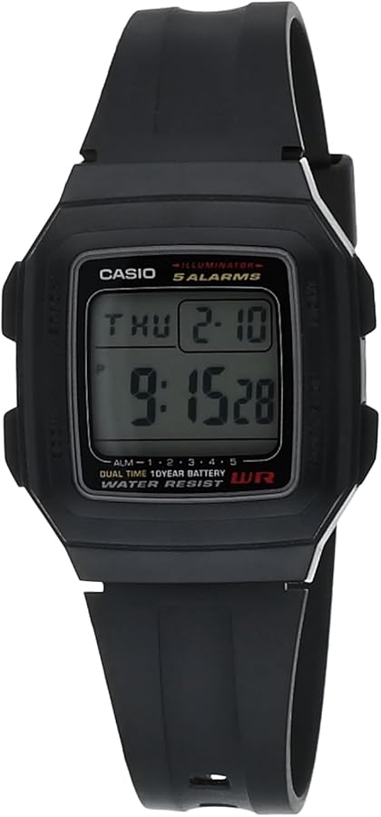 Casio Men's F201WA-1A Black Resin Multi-Function Alarm Sport Watch