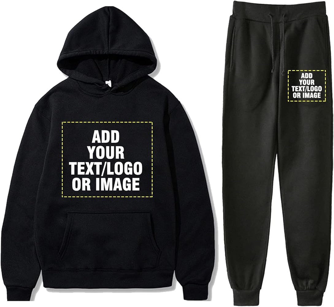 Custom Hoodies for Men Customizable Sweat Suits for Women Set Winter Fleece Hoodie Sweatpants