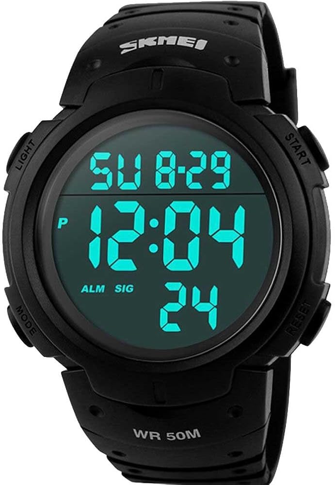 AIMES Unisex Digital Watch with Luminous Display – Sport Watches for Men and Women – Multiple Functions and Comfortable Design – 50m Waterproof Watch