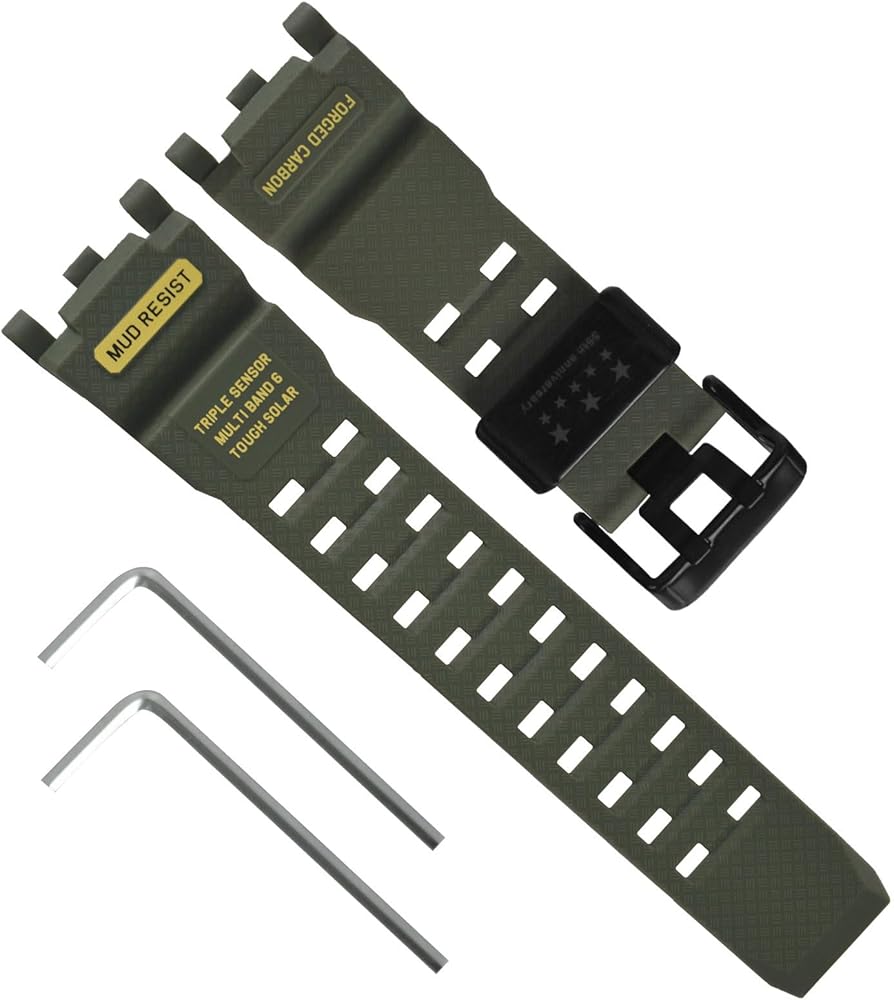 Resin Watch Strap for Casio G-Shock GWG-2000 GWG-2040 Master of G Mudmaster Twin Sensor Men's Black Watch Band