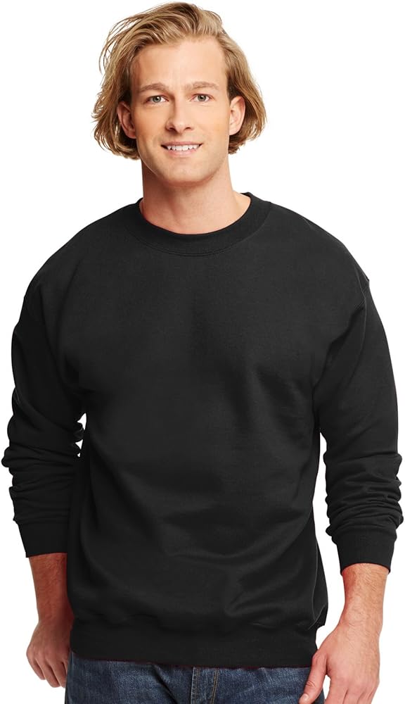 Hanes Men's Ultimate Cotton Heavyweight Crewneck Sweatshirt_Black_M