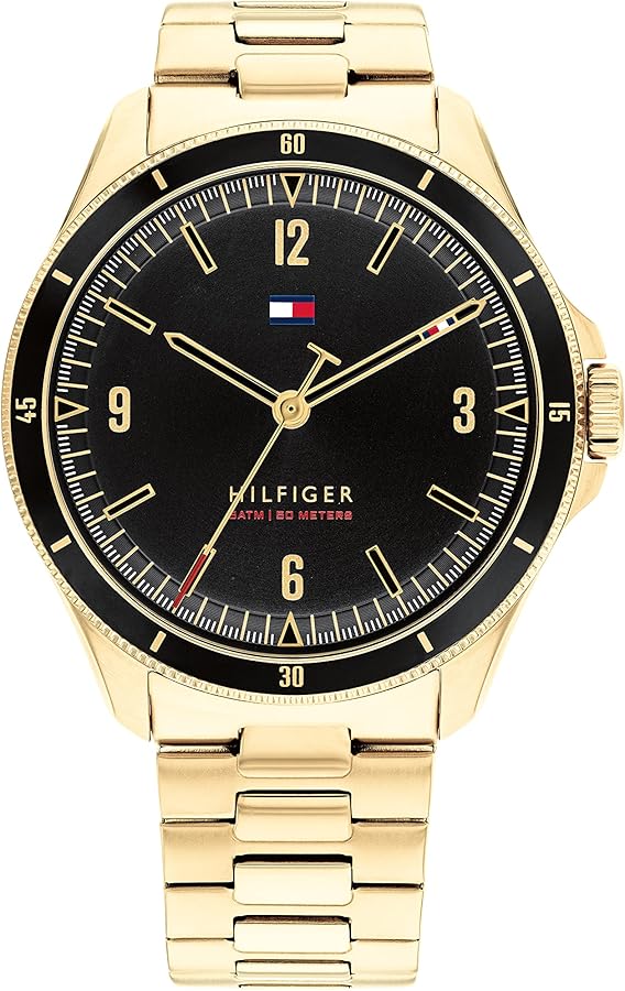 Tommy Hilfiger Men's Quartz Stainless Steel and Link Bracelet Watch, Color: Gold (Model: 1791903)