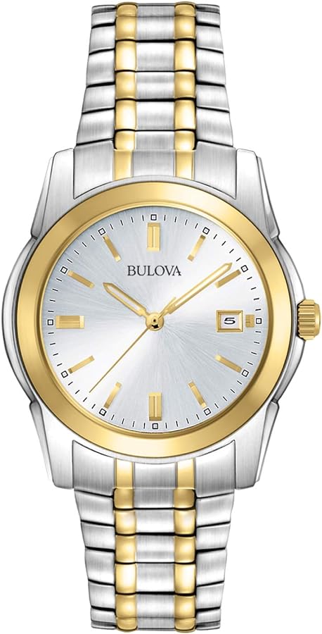 Bulova Men's Classic Two-Tone Stainless Steel 3-Hand Date Quartz Watch, 38mm Style: 98H18