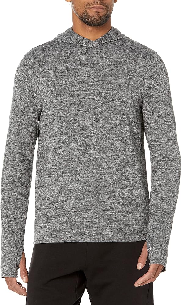 Amazon Essentials Men's Tech Stretch Long-Sleeve Hooded T-Shirt