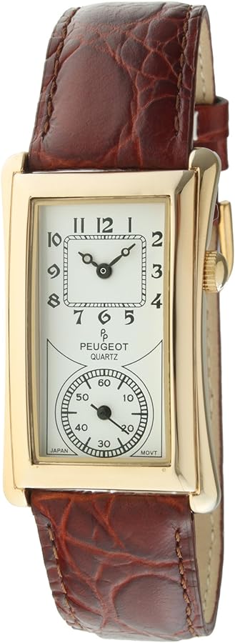 Peugeot Vintage Contoured Doctors Style Watch with Leather Band