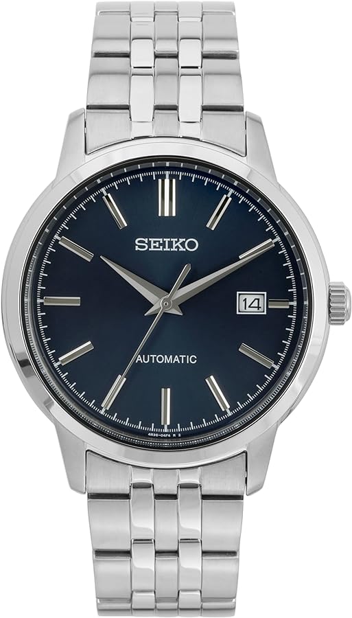 Seiko Men Analog Automatic Watch with Stainless Steel Strap SRPH87K1, Blue, Bracelet