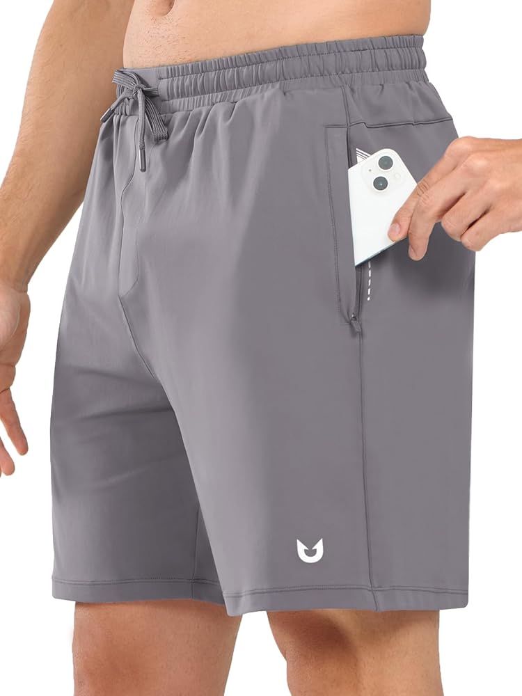 NORTHYARD Men's 7" Athletic Workout Shorts with Zip Pockets Running Sports Gym Basketball Shorts Hiking