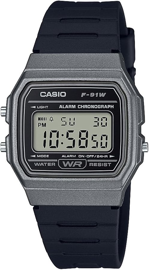 Casio Men's 'Vintage' Quartz Plastic and Resin Casual Watch, Color:Black (Model: F-91WM-1BCF)