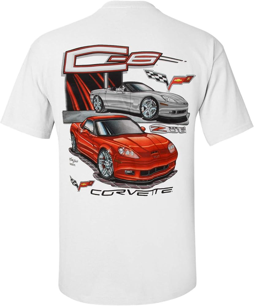 Corvette T-Shirt C6 2-Car White