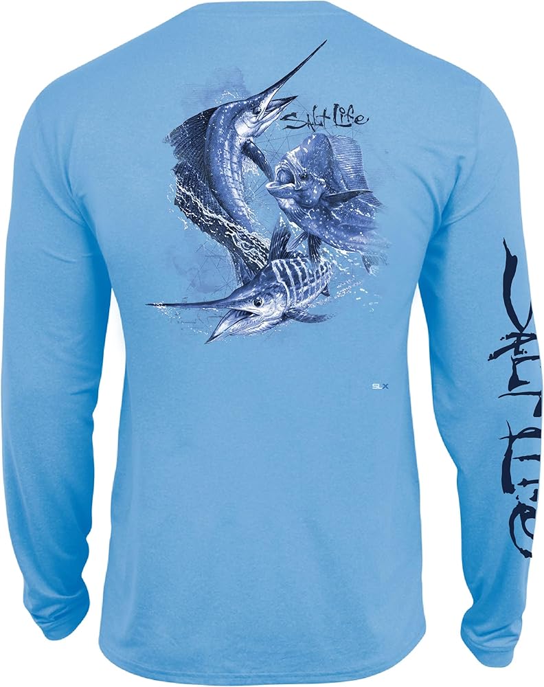 Salt Life Men's Ocean Elites Long Sleeve Performance Pocket Tee