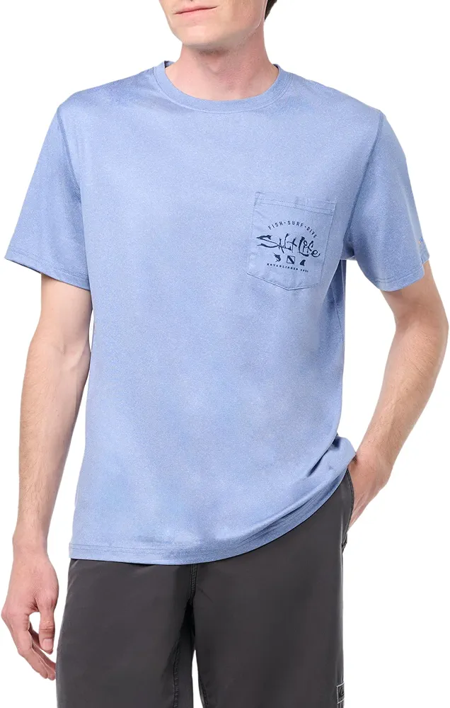 Salt Life Men's Waterman's Trifecta Short Sleeve Performance Pocket Tee