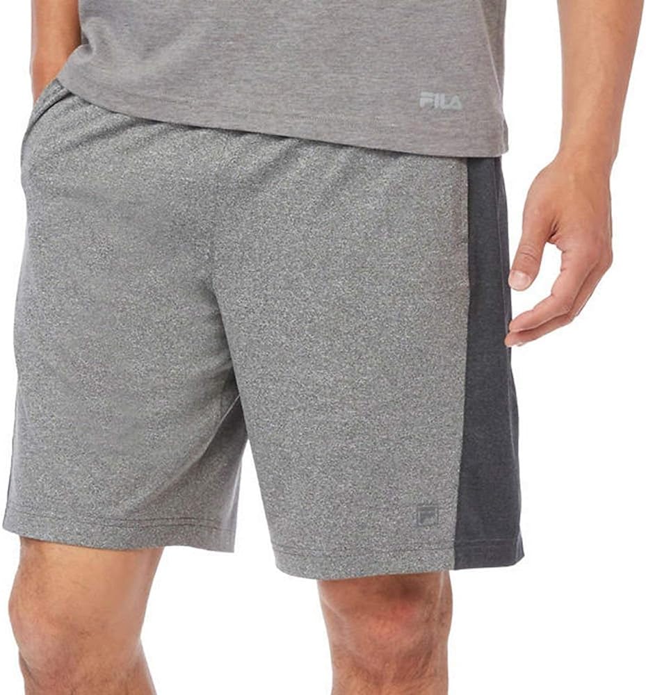 Fila Mens Active Atheltic Wicking Shorts Gray & Black