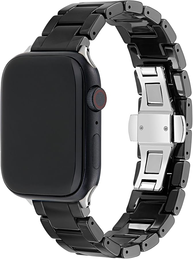 Ted Baker Black Ceramic Strap Silver Buckle for Apple Watch® (Model: BKS42S431B0)