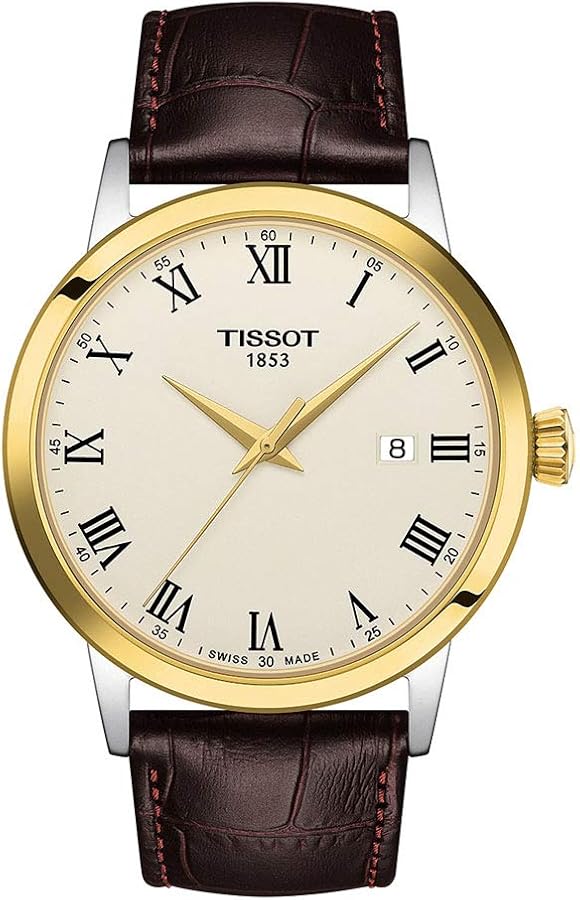 Tissot mens Classic Dream Stainless Steel Dress Watch Brown T1294102626300