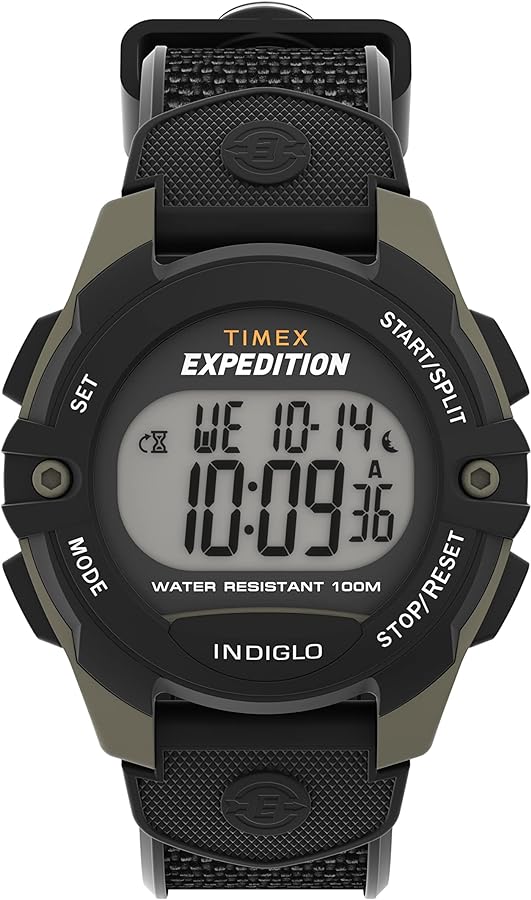 Timex Men's Expedition 41mm Watch - Black Strap Digital Dial Green Case