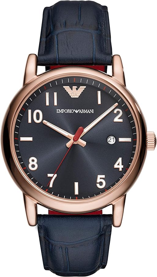 Emporio Armani Men's Three-Hand Leather Watch