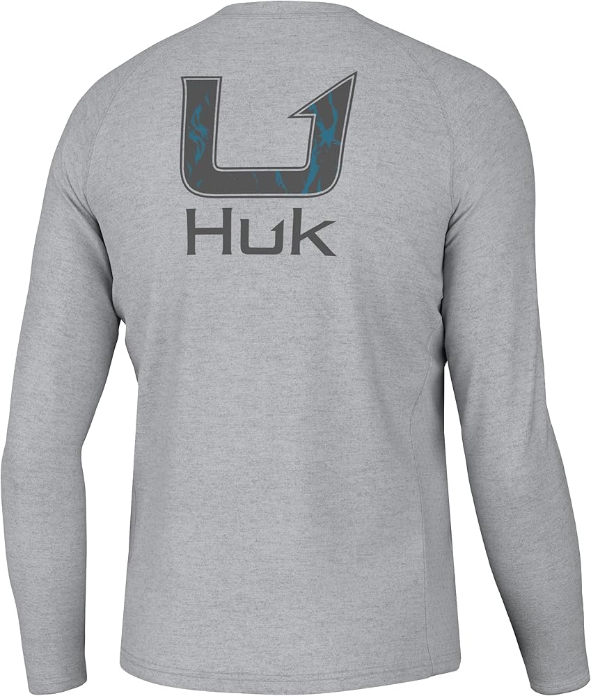 HUK Men's Pursuit Graphic Long Sleeve, Sun Protect Fishing Shirt