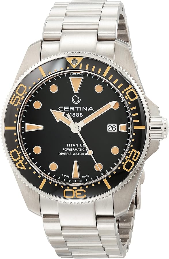 Certina, Mens, DS ACTION Diver 43mm, Titanium, Swiss Automatic, Diving Watch, C0326074405100