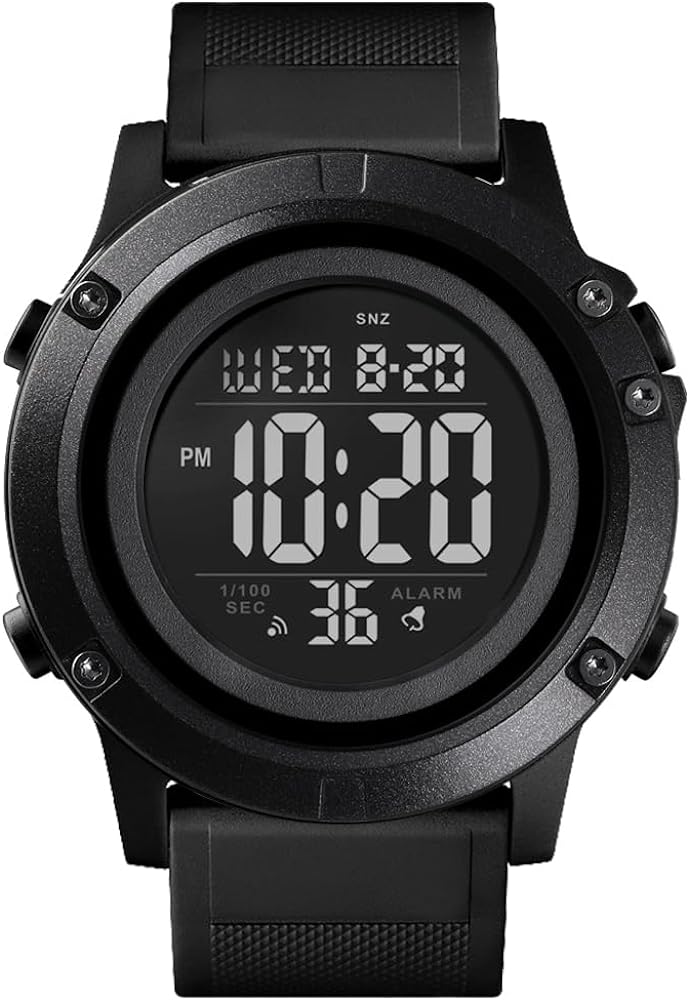 Men's Digital Sports Watch Large Face Waterproof Wrist Watches for Men with Stopwatch Alarm LED Back Light Teenager Watch