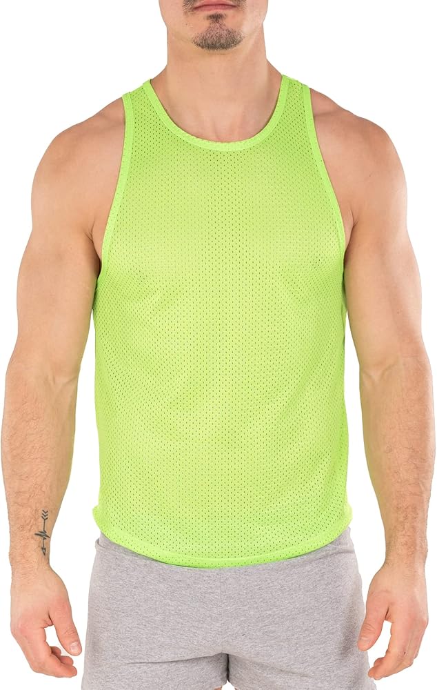 Gary Majdell Sport Men's Breathable Athletic See-Through Smooth Mesh Tank Top