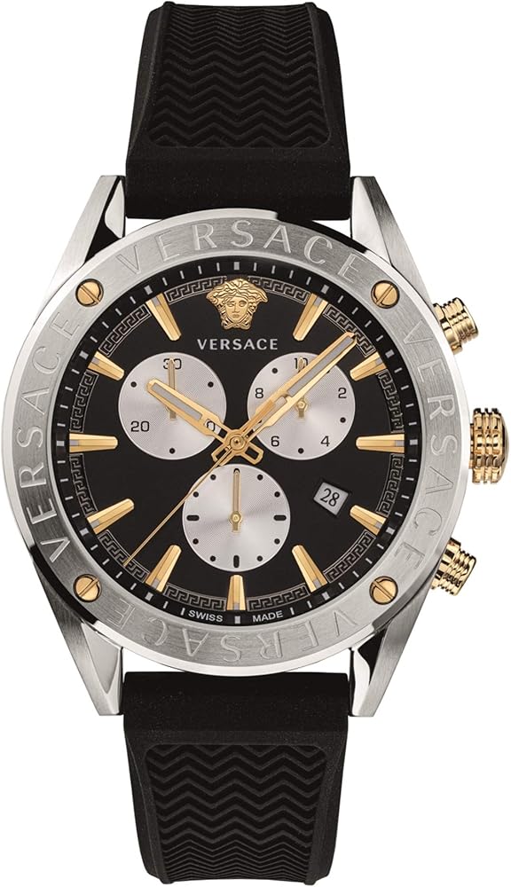 Versace Mens Black 44 mm V-Chrono Watch VEHB00119