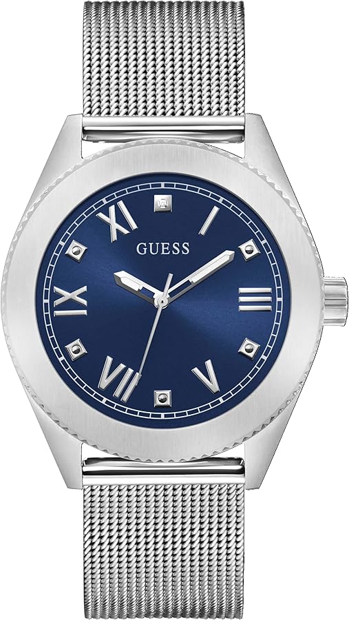 GUESS Men's 44mm Watch - Black Bracelet Gold Tone Case Green Dial