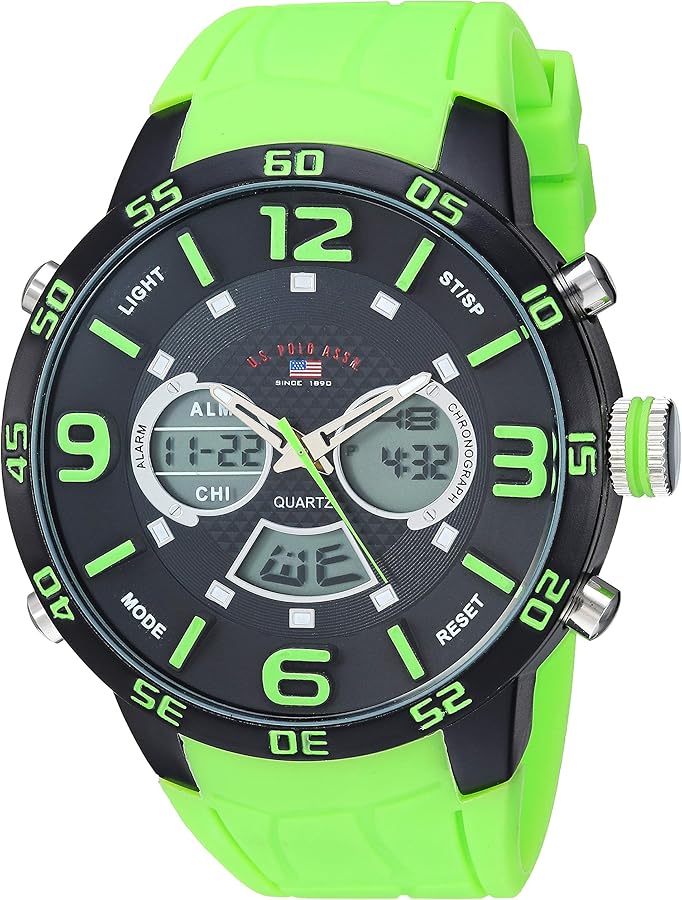 U.S. Polo Assn. Men's US9543 Analog Display Analog Quartz Green Watch