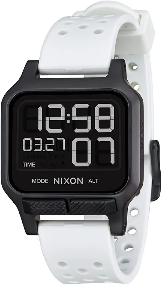 NIXON Heat A1320 - Digital Watch for Men and Women - 100M Water Resistant Exercise Workout and Running Watch - Mens Ultra Thin Lightweight Sport Watches - Custom 38 mm LCD Display, 20mm PU Band