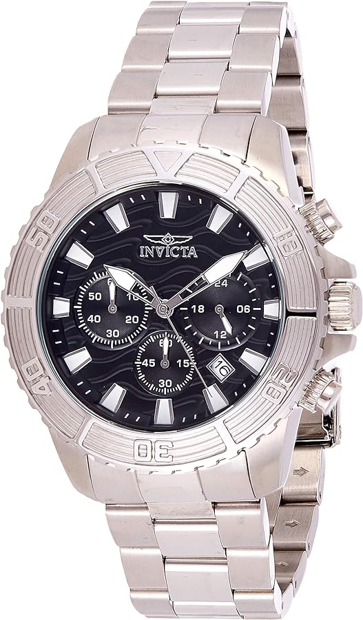 Invicta Men's Pro Diver Stainless Steel Quartz Watch with Stainless-Steel Strap, Silver, 22 (Model: 23998)