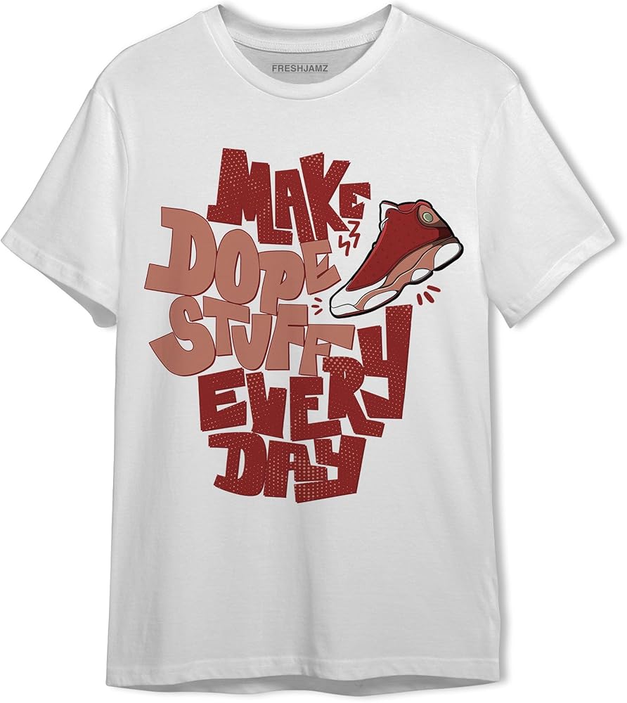 Generic Dope Sneaker Unisex Matching 13s Dune Red Graphic T-Shirt for Men Women, Black, White