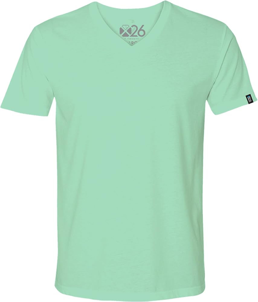 EXIT 26 Men's Premium Ultra Soft Sueded Jersey V Neck Plain and Heather T-shirts