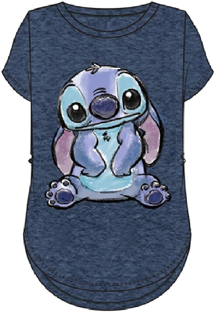 Disney Lilo & Stitch Stitch Sitting Hi-Low Top (X-Large) Blue