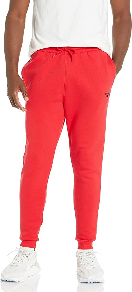 Reebok Men's Standard Identity Joggers, Vector Red/Small Logo Black, X-Small