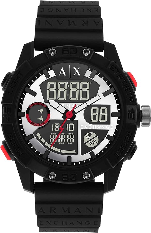 AX Armani Exchange Men's Analog-Digital Silicone Watch