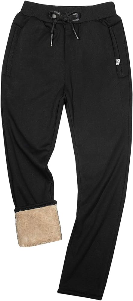 Gihuo Men's Sherpa Lined Athletic Sweatpants Winter Warm Track Pants